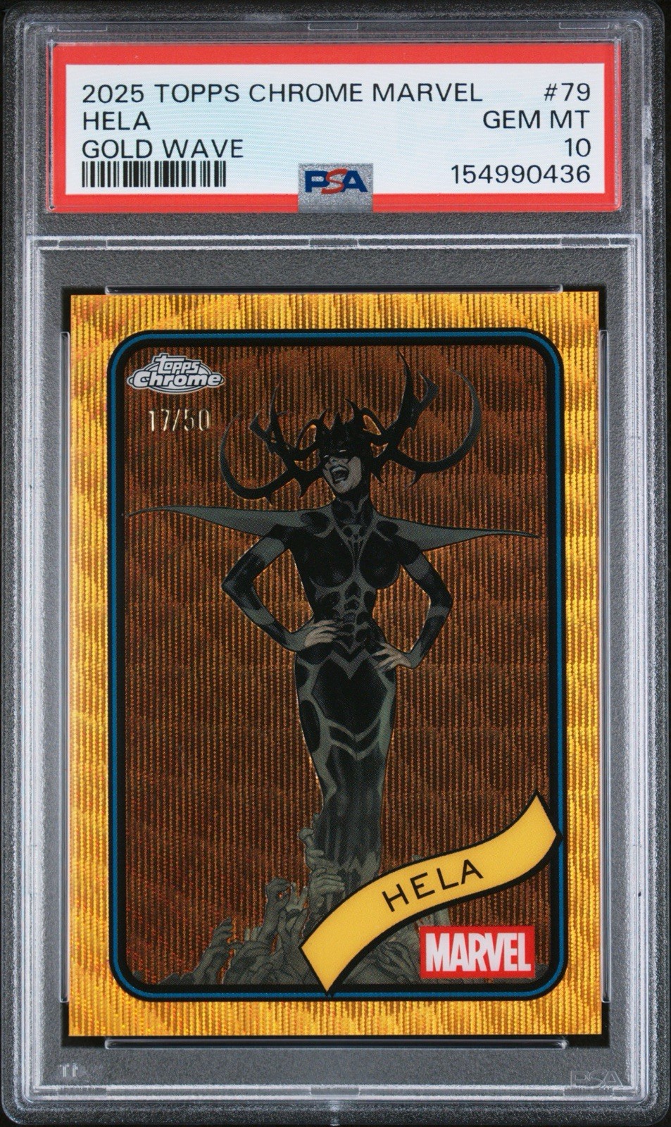 2025 Topps Chrome Marvel Hela Gold Wave PSA 10 2025 Topps Chrome Marvel Hela Gold Wave PSA 10