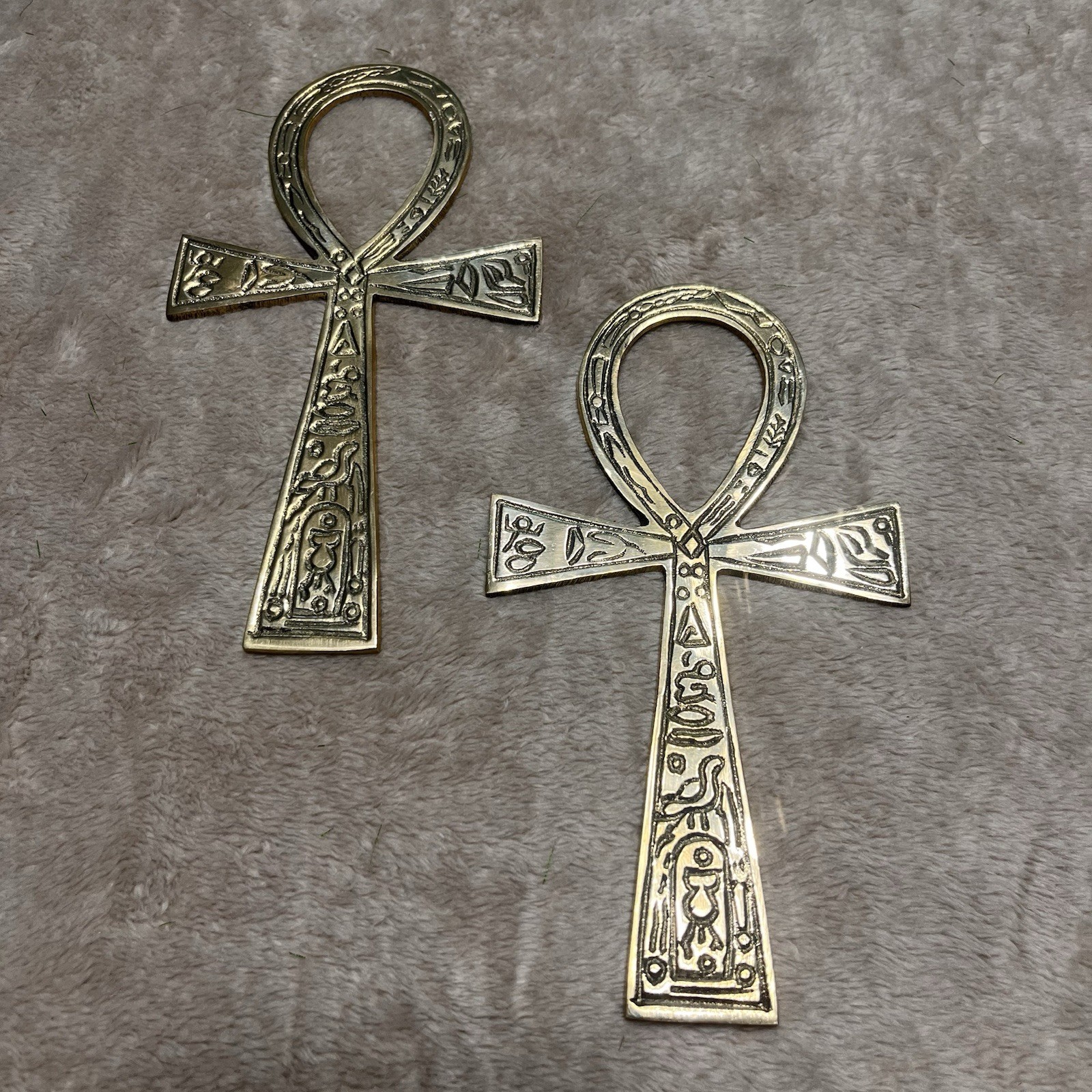 2-Brass Ankh Altar Tile (6.5 Inches) Egyptian symbol of eternal life