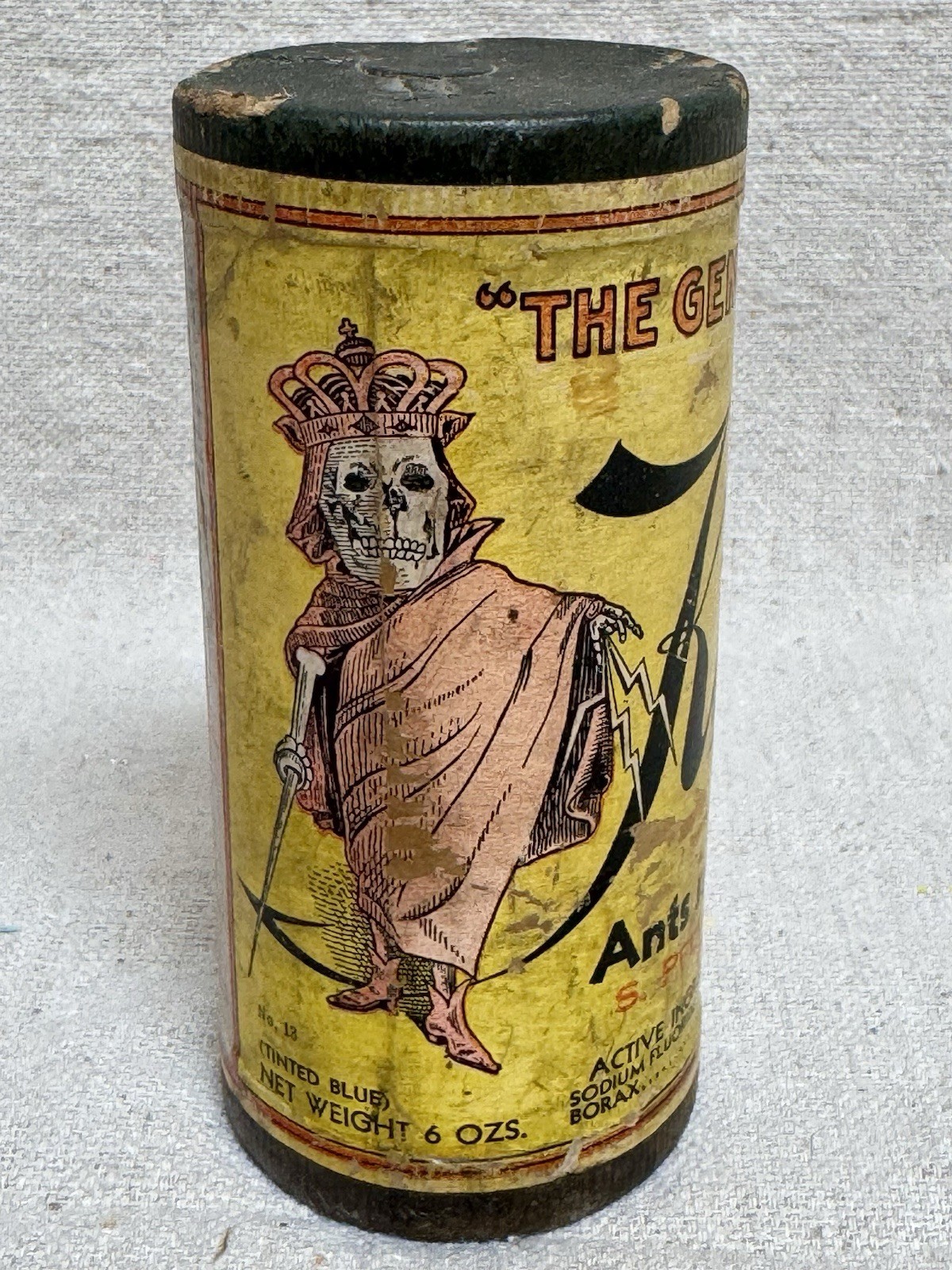 Rare Antique Kilall Poison Tin Can Great Grim Reaper Skeleton Skull Graphics Rare Antique Kilall Poison Tin Can Great Grim Reaper Skeleton Skull Graphics