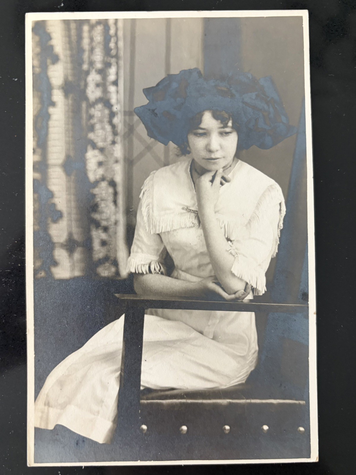 1912 RPPC Woman Portrait Huge Hat Missoula MT Beloit WI Antique Photo Postcard 1912 RPPC Woman Portrait Huge Hat Missoula MT Beloit WI Antique Photo Postcard