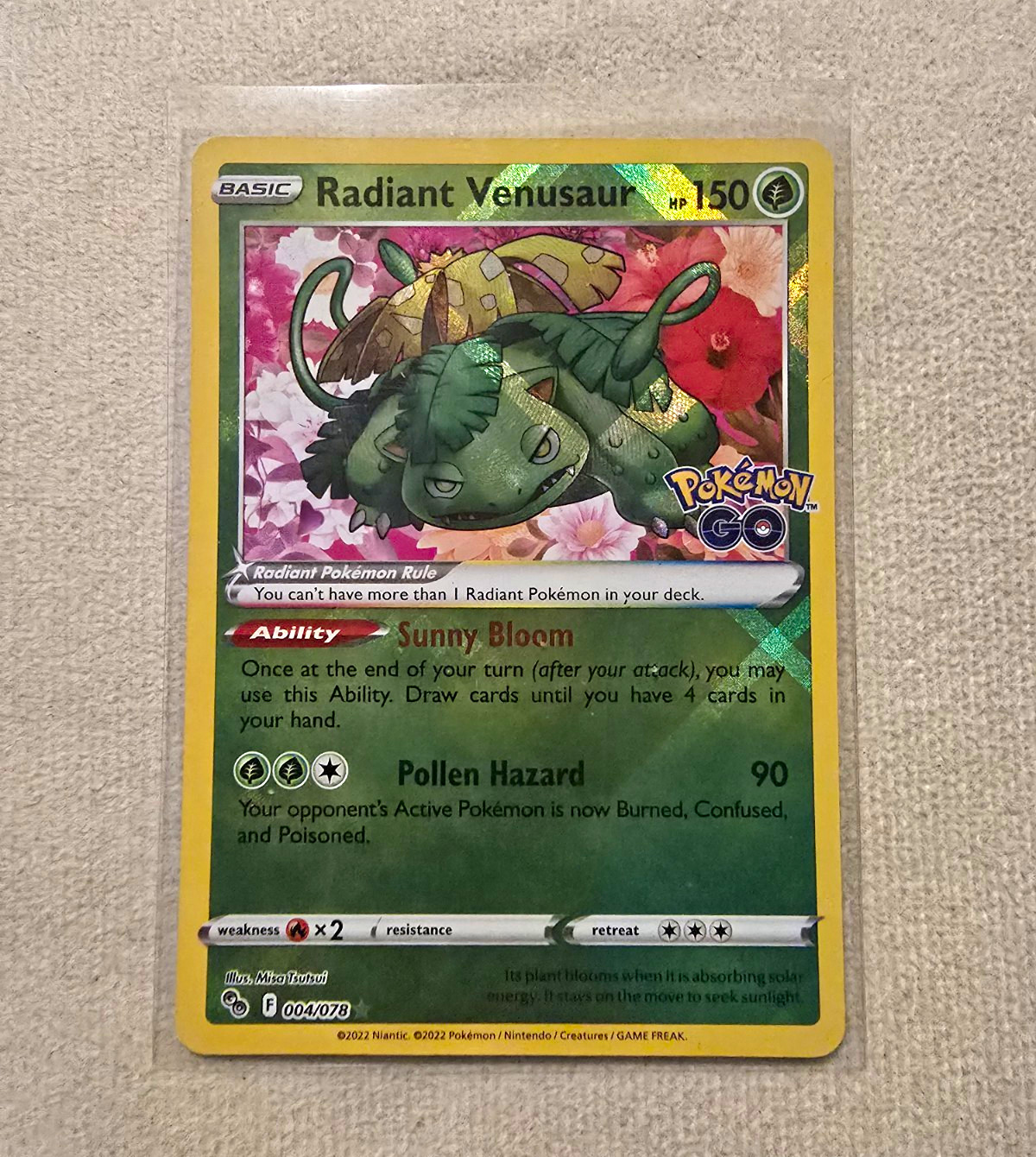 The Pokémon Company Radiant Venusaur 004/078 Pokémon GO Holo English The Pokémon Company Radiant Venusaur 004/078 Pokémon GO Holo English