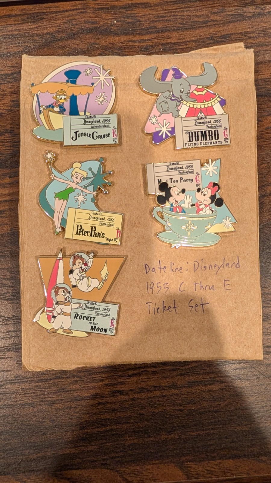 Dateline: Disneyland 1955 C thru E Ticket Set Color Dateline: Disneyland 1955 C thru E Ticket Set Color