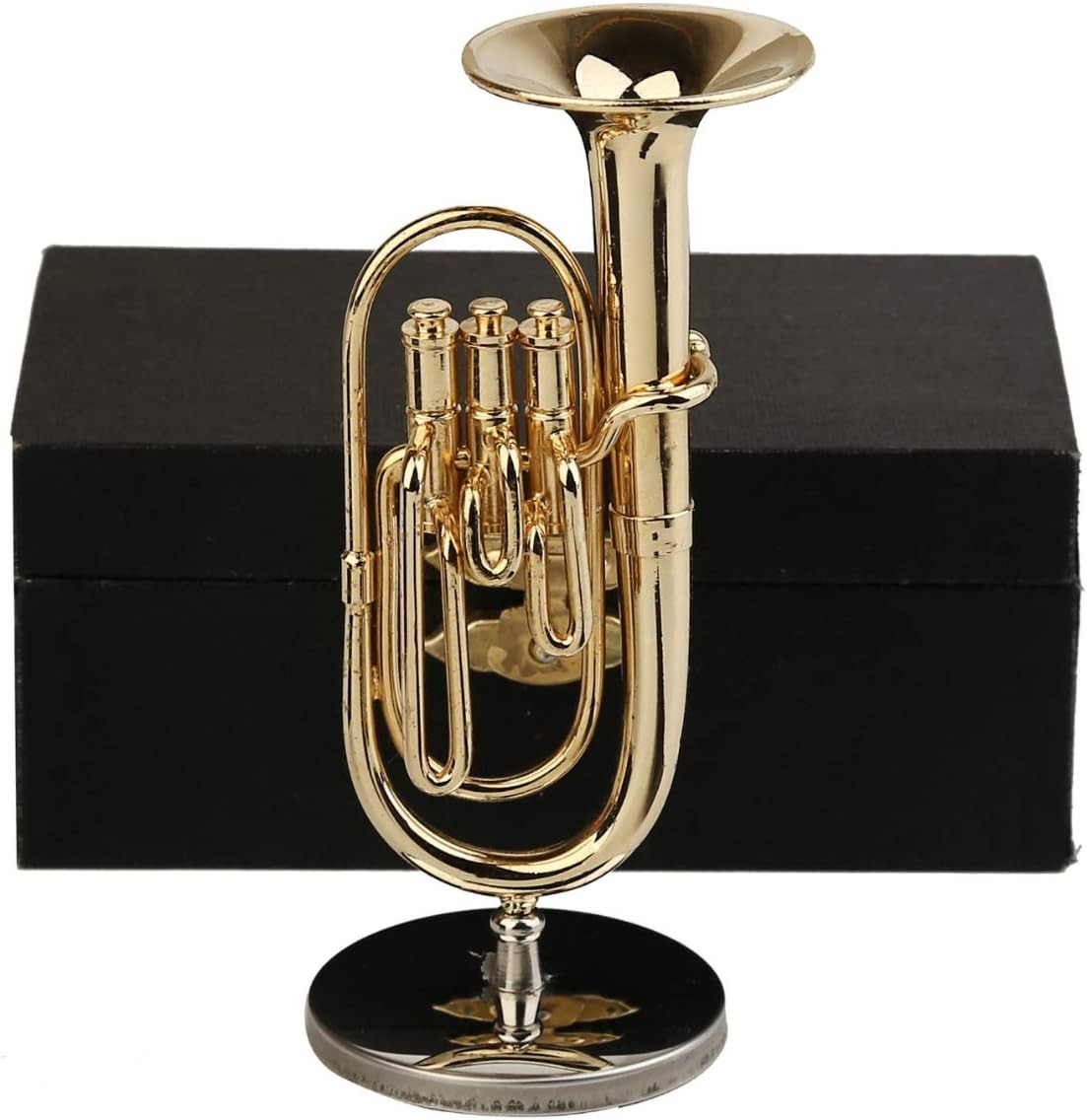 Miniature Tuba with Stand and Case Brass Mini Musical Instrument Baritone Horn R Miniature Tuba with Stand and Case Brass Mini Musical Instrument Baritone Horn R