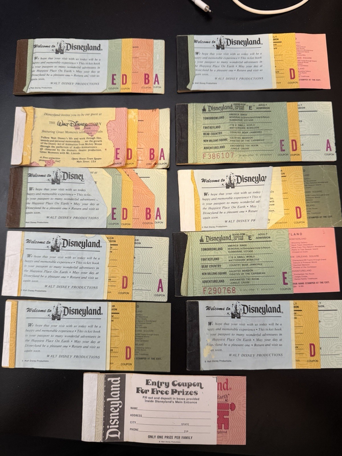 11 Vintage 1976 Disneyland Ticket Books America on Parade A B C D E Disney Lot 11 Vintage 1976 Disneyland Ticket Books America on Parade A B C D E Disney Lot