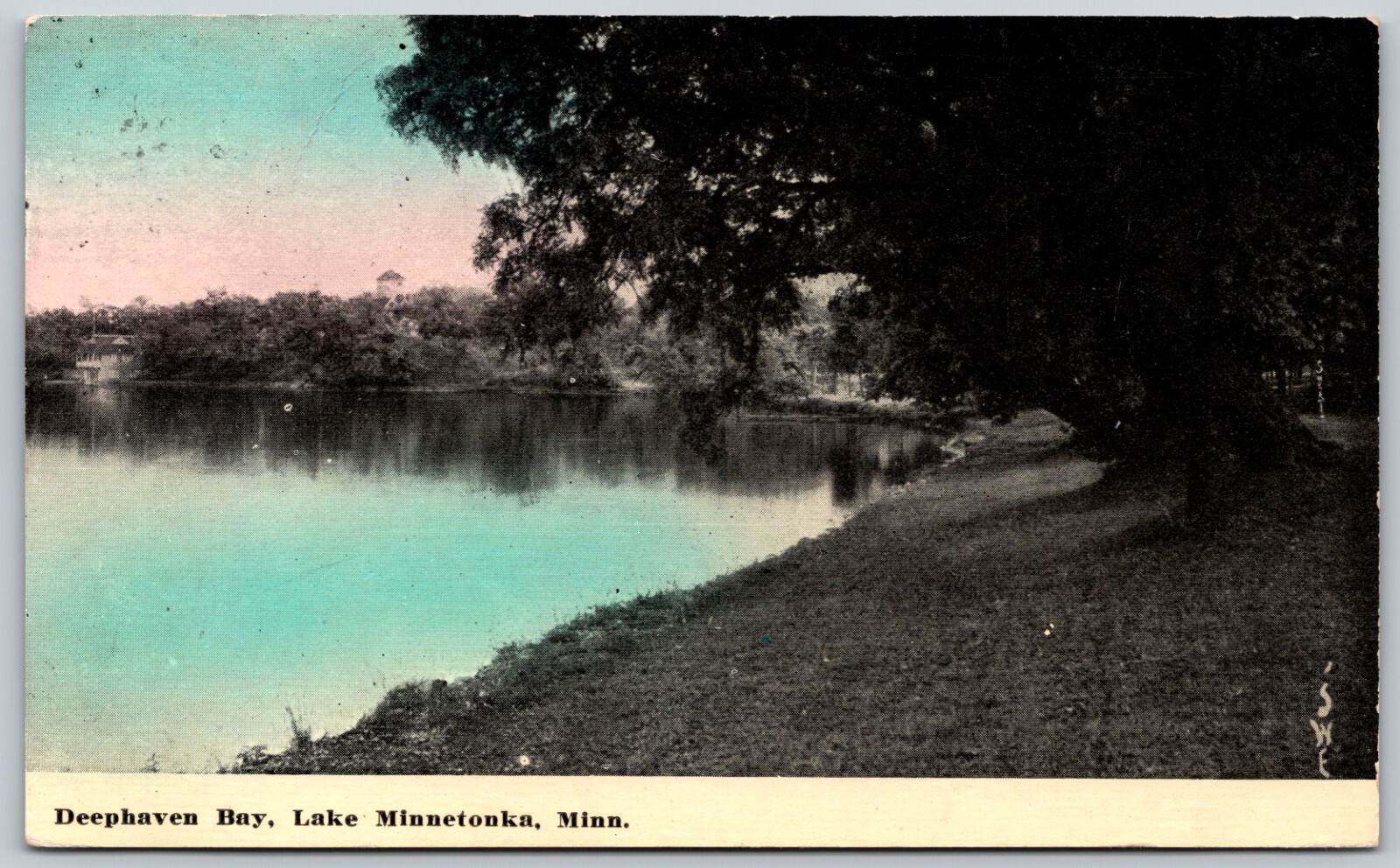 c1913 Deephaven Bay Lake Minnetonka Minnesota Ice Man Message ANTIQUE Postcard