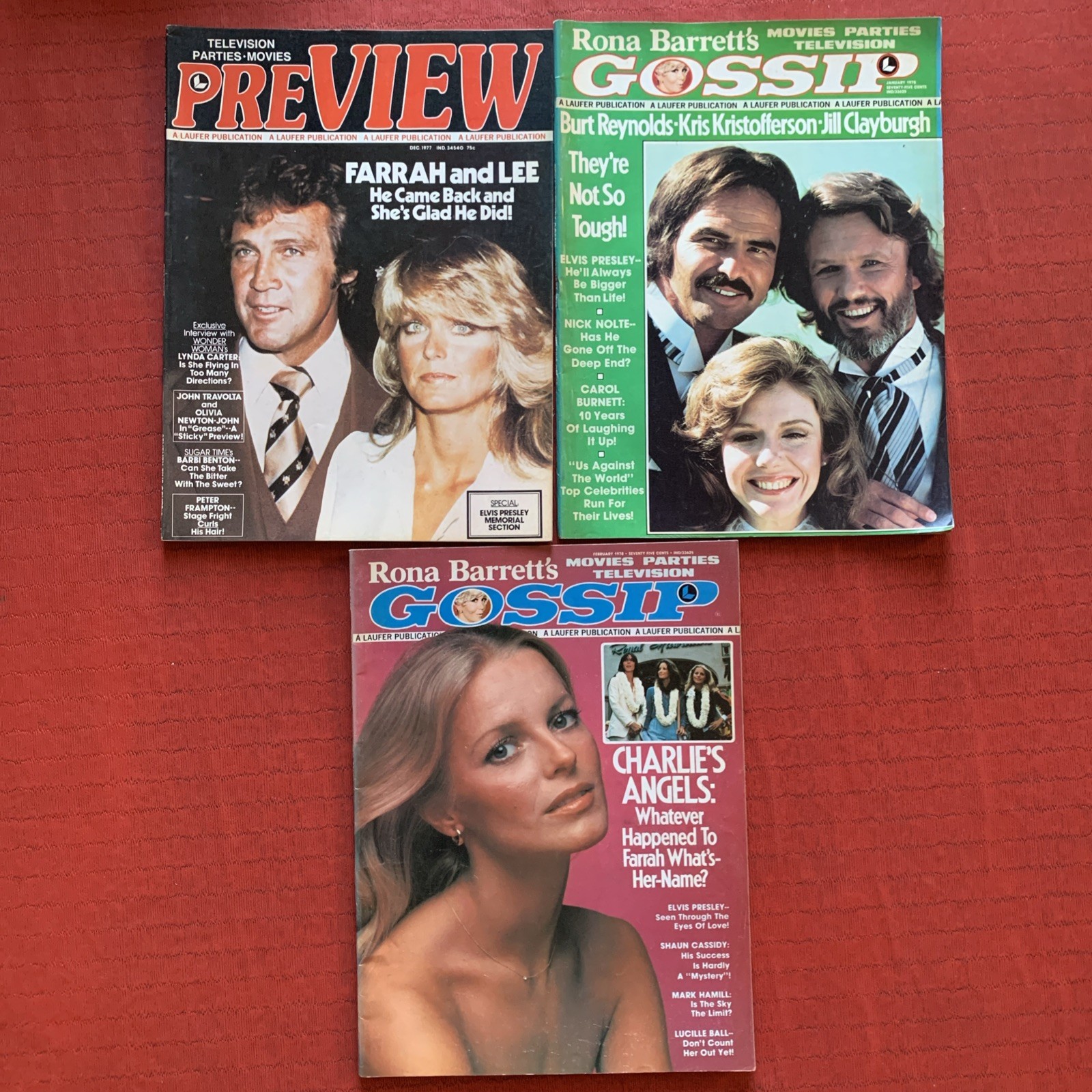 Lot Of 3 Vintage 70s Magazines Gossip Preview Elvis Presley Farrah Fawcett Lot Of 3 Vintage 70s Magazines Gossip Preview Elvis Presley Farrah Fawcett