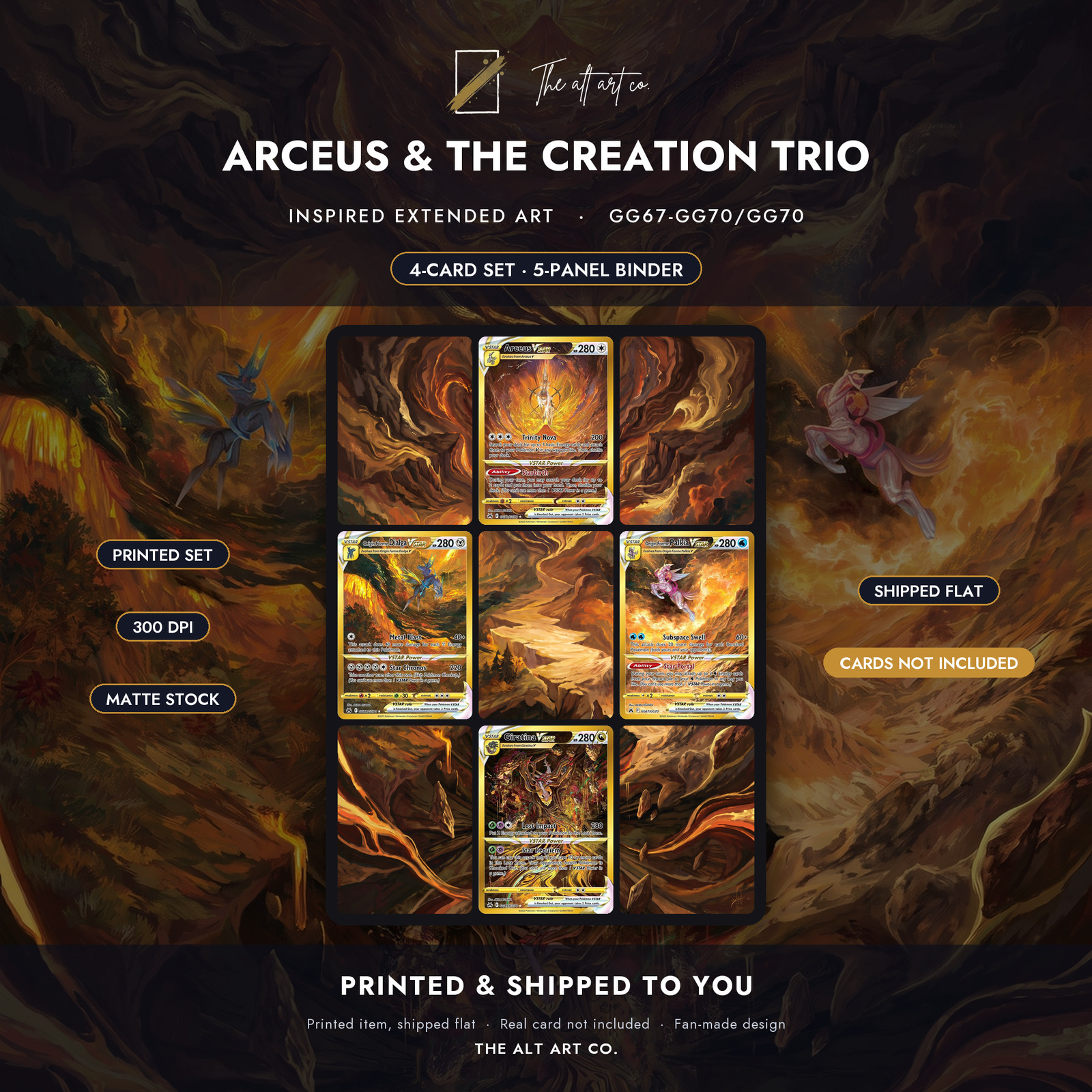 Pokemon Arceus & The Creation Trio Extended Art Binder Insert 3x3 9-Pocket Pokemon Arceus & The Creation Trio Extended Art Binder Insert 3x3 9-Pocket