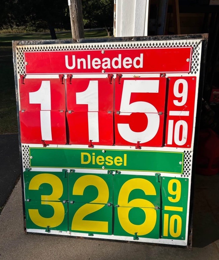 Vintage Gas Price Sign With All Numbers 48”x42” Rare Vintage Gas Price Sign With All Numbers 48”x42” Rare