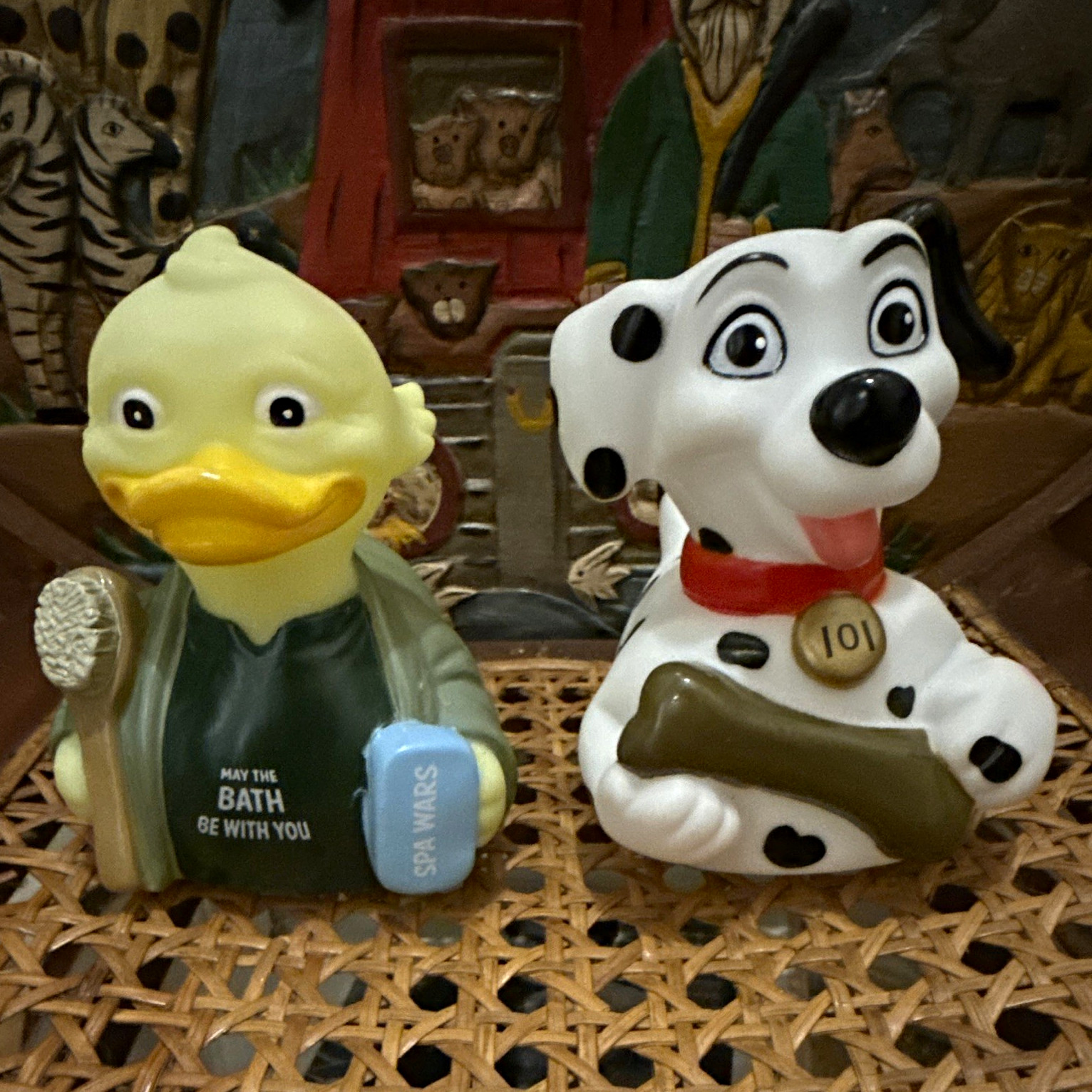 Disney 101 Dalmatians Puppy & Duck Bath Figurines Set (2 pc) 4"