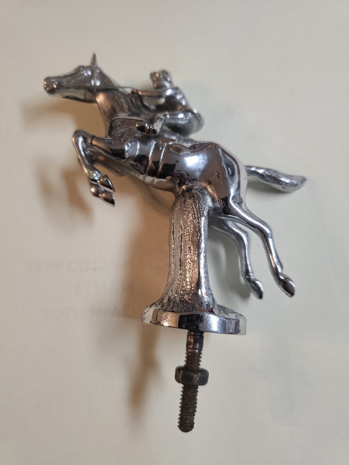 Louis Lejeune 1950's Horse & Jockey Car Hood Ornament Mascot British Vintage Louis Lejeune 1950's Horse & Jockey Car Hood Ornament Mascot British Vintage