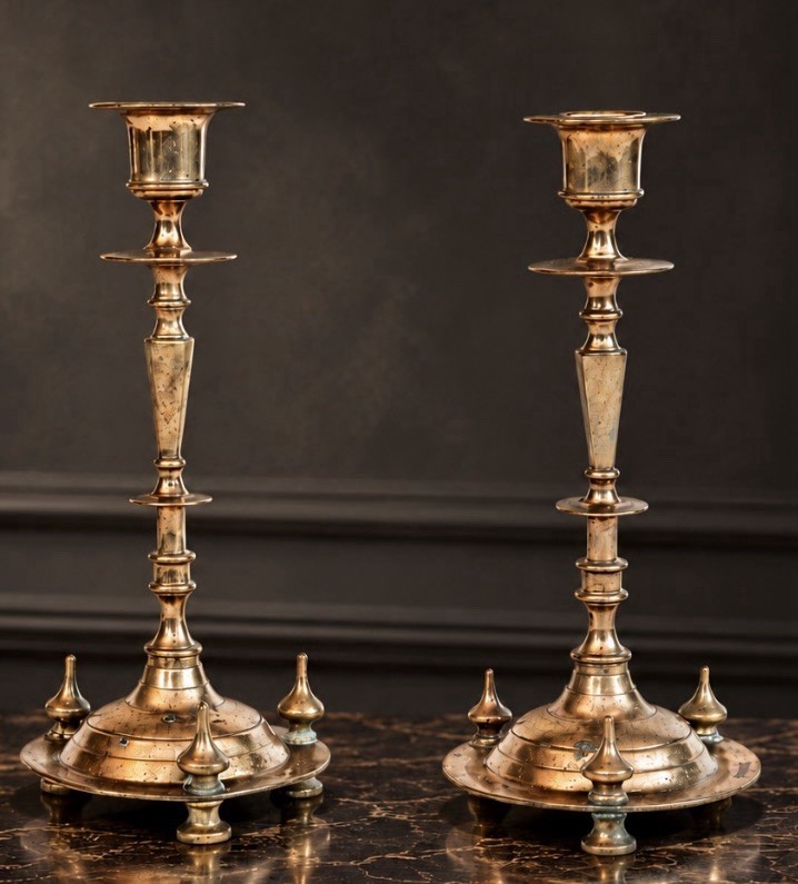 IMPERIAL RUSSIAN BRASS CANDLESTICKS BY FROLOV BROS 19TH C. SIGNED Б. Фроловъ IMPERIAL RUSSIAN BRASS CANDLESTICKS BY FROLOV BROS 19TH C. SIGNED Б. Фроловъ