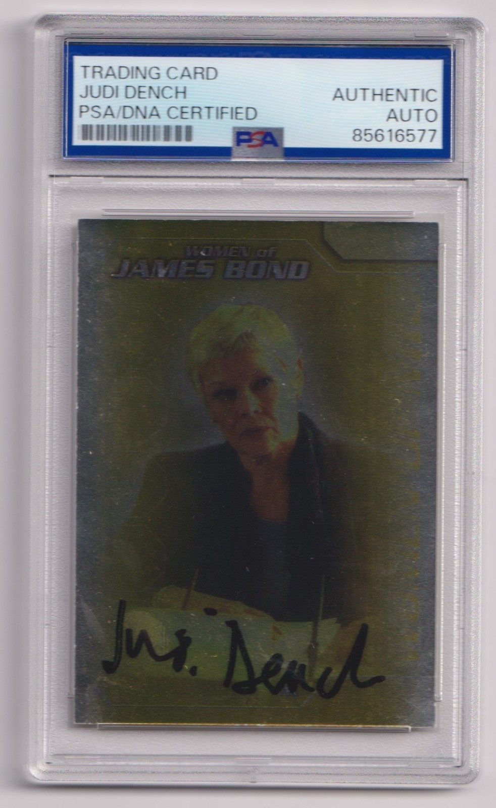 JUDI DENCH Signed Autograph 2002 Woman of James Bond "M" Trading Card PSA/DNA JUDI DENCH Signed Autograph 2002 Woman of James Bond "M" Trading Card PSA/DNA