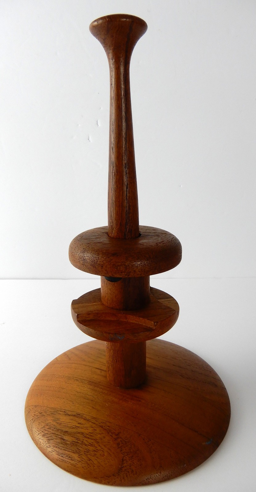 Vintage 1970s Digsmed Denmark Danish Modern Teak Wood Turning Lazy Susan Post