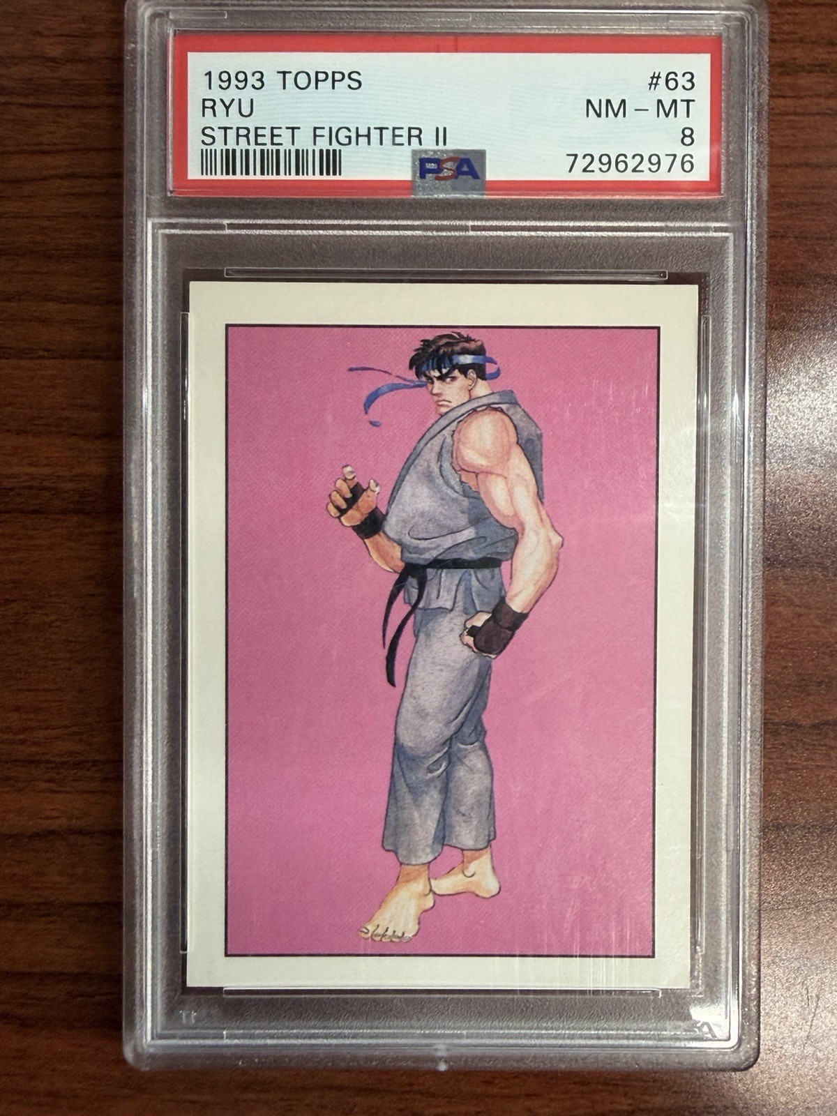 1993 Topps Street Fighter II #63 Ryu Trading Card PSA 8 NM-MT 1993 Topps Street Fighter II #63 Ryu Trading Card PSA 8 NM-MT