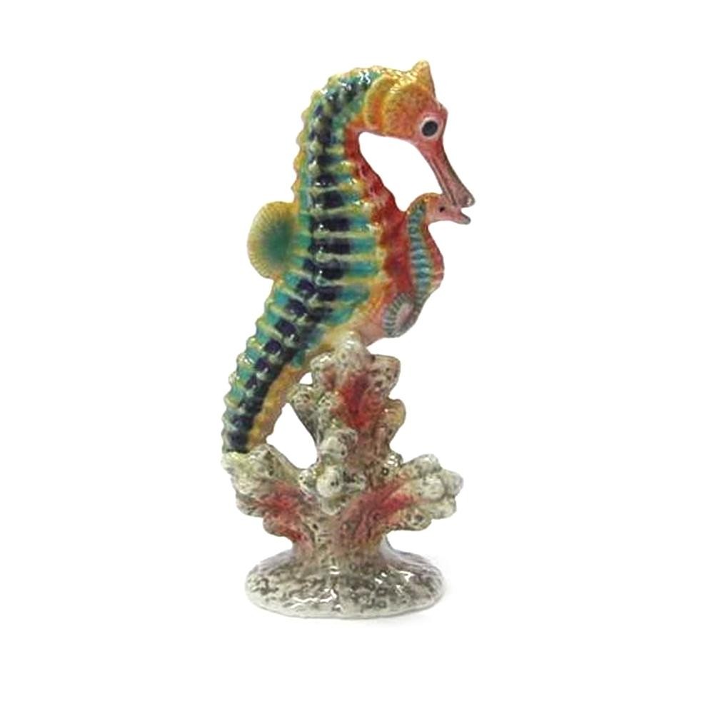 Northern Rose Multicolor Seahorse with Baby - Miniature Porcelain Figurine Northern Rose Multicolor Seahorse with Baby - Miniature Porcelain Figurine