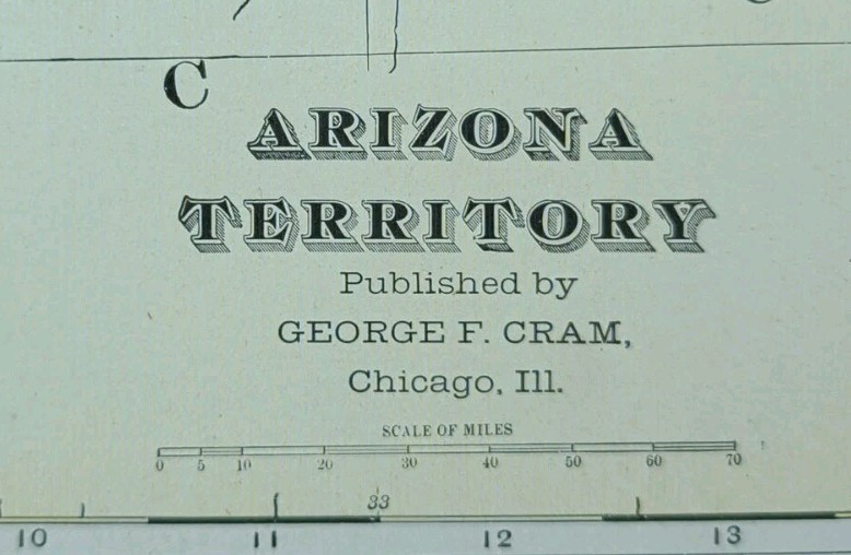 Vintage 1903 ARIZONA Map 14"x22" Old Antique Original TUCSON KINGMAN HOLBROOK AZ Vintage 1903 ARIZONA Map 14"x22" Old Antique Original TUCSON KINGMAN HOLBROOK AZ