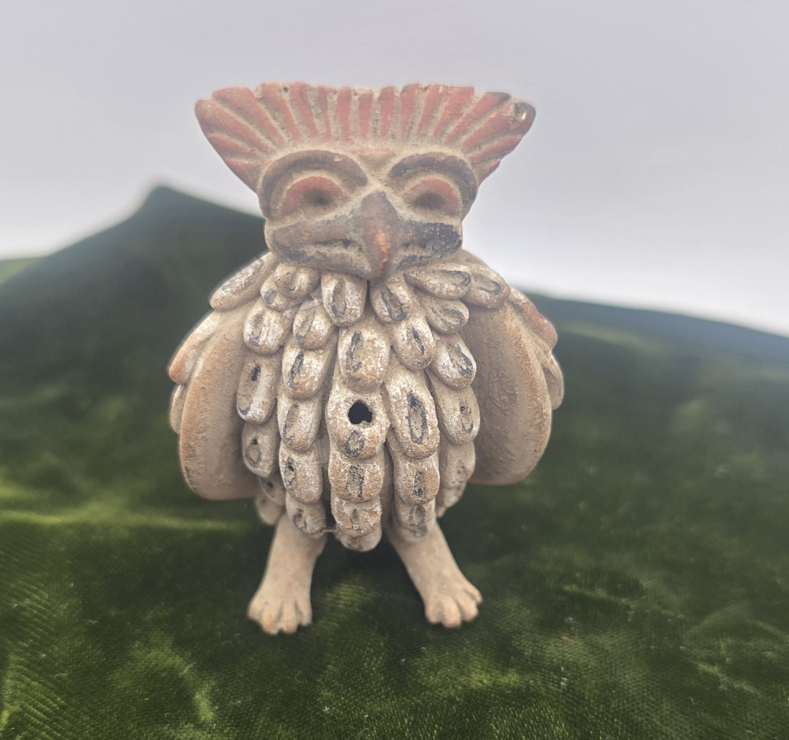 Vintage Aztec Mayan Mexican Folk Art Owl Pottery Clay Flute Whistle Works Vintage Aztec Mayan Mexican Folk Art Owl Pottery Clay Flute Whistle Works