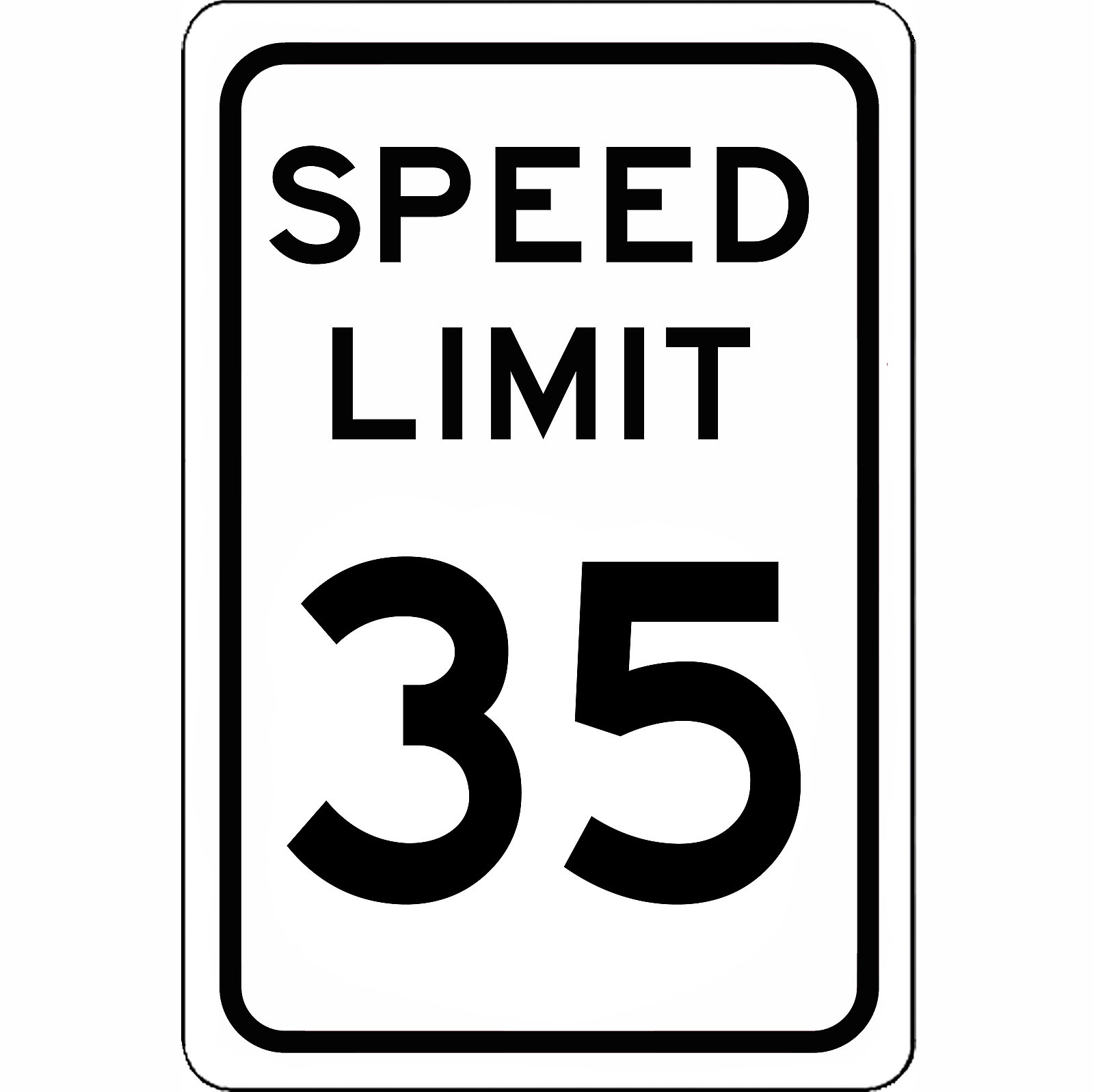 Speed Limit 35 MPH Sign - New 8" x 12" Aluminum Road and Street Sign - No Rust