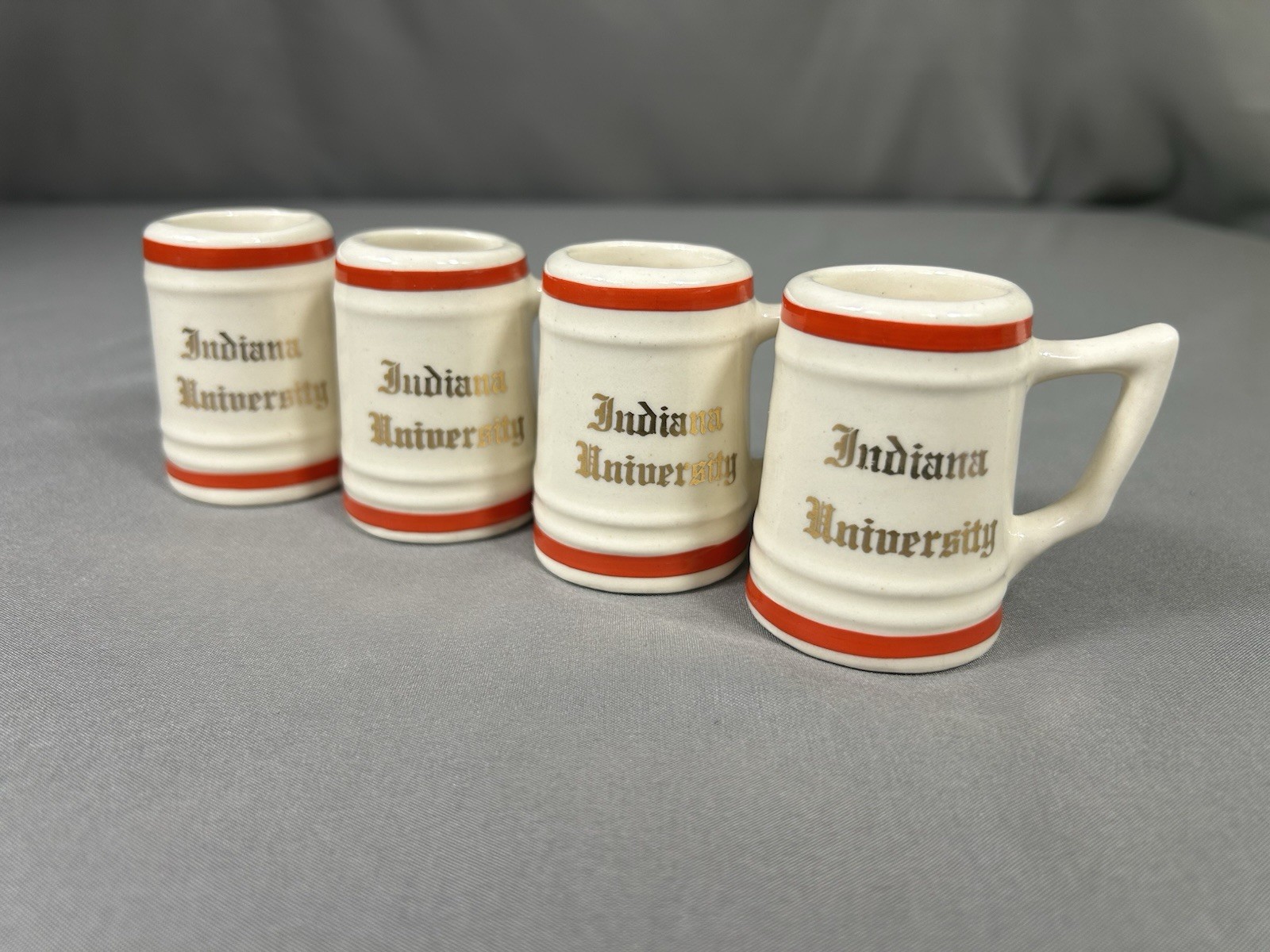 Vintage Indiana University Hoosiers Mini Beer Stein Shot Glass Set 22k Gold Vintage Indiana University Hoosiers Mini Beer Stein Shot Glass Set 22k Gold