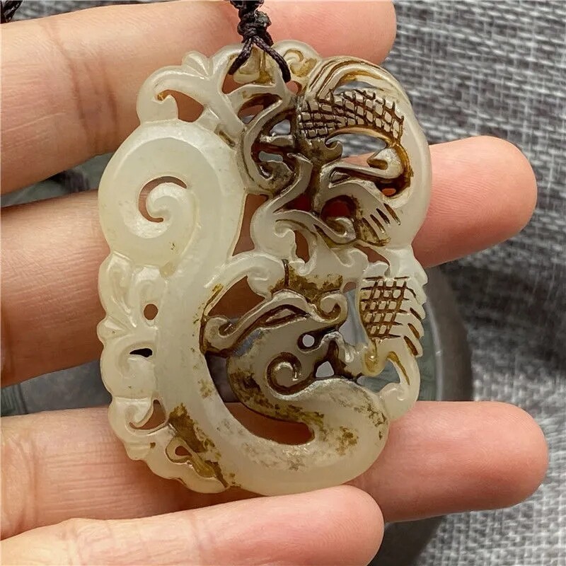 Collection Antique Tea Pet Decoration Dragon Phoenix Jade Pendant Amulet Pendant Collection Antique Tea Pet Decoration Dragon Phoenix Jade Pendant Amulet Pendant
