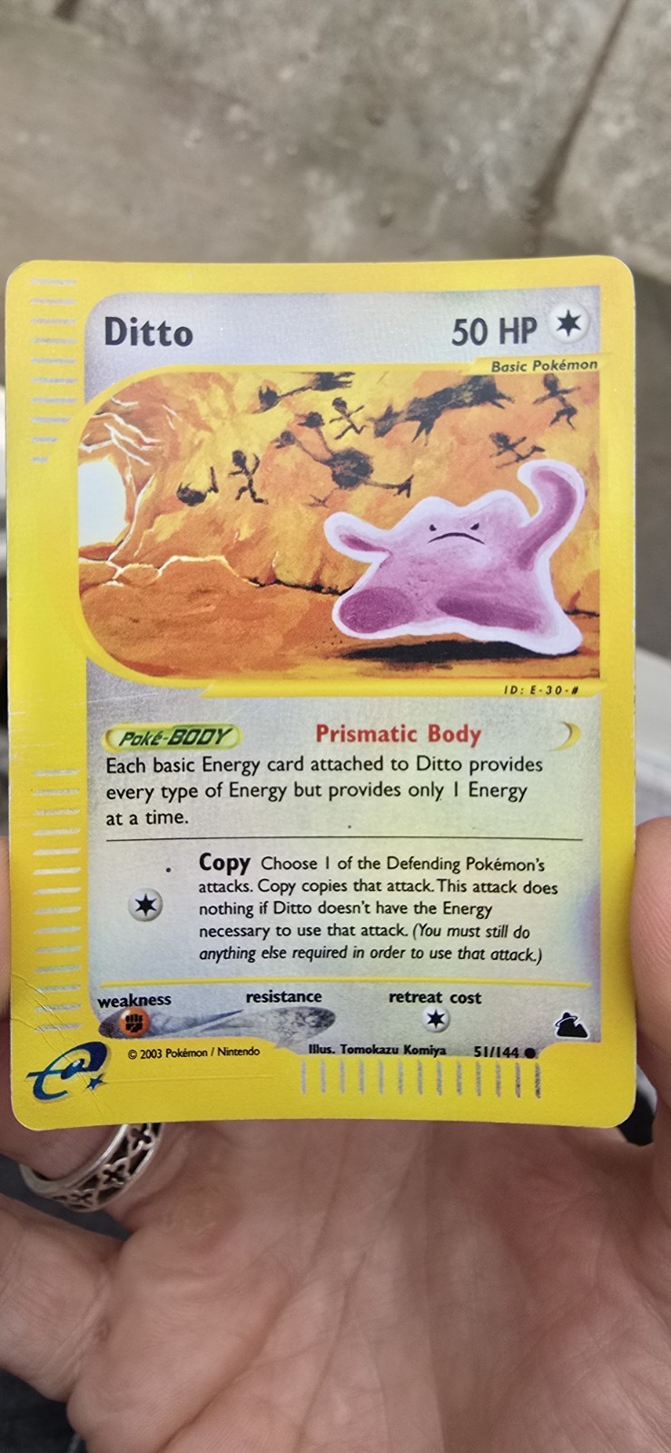 Pokemon Cards Ditto 51/144 Reverse Holo Skyridge Common 
