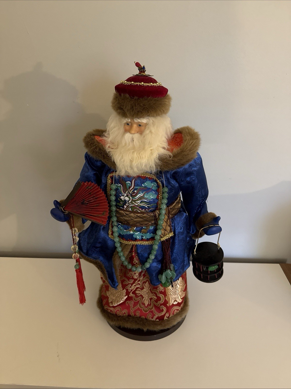 24” Chinese Santa Claus Handmade W/Jade, Luckey Crickets, & Fan, High Quality 24” Chinese Santa Claus Handmade W/Jade, Luckey Crickets, & Fan, High Quality