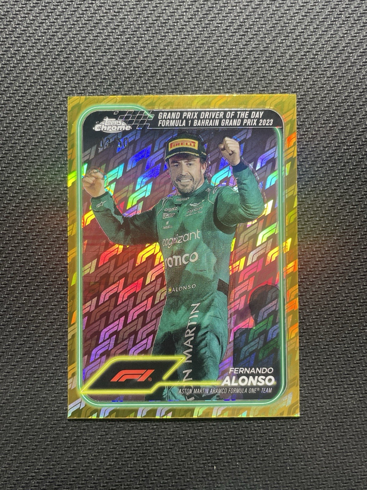 2024 Topps Chrome F1 Logofractor Fernando Alonso 03/50 Gold #159 2024 Topps Chrome F1 Logofractor Fernando Alonso 03/50 Gold #159