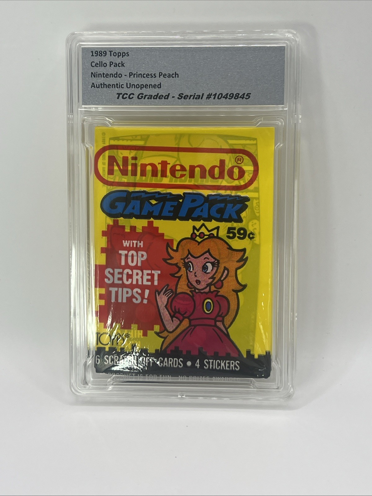 1989 Topps Nintendo Princess Peach Cello Pack Authentic Unopened Encapsulated 1989 Topps Nintendo Princess Peach Cello Pack Authentic Unopened Encapsulated