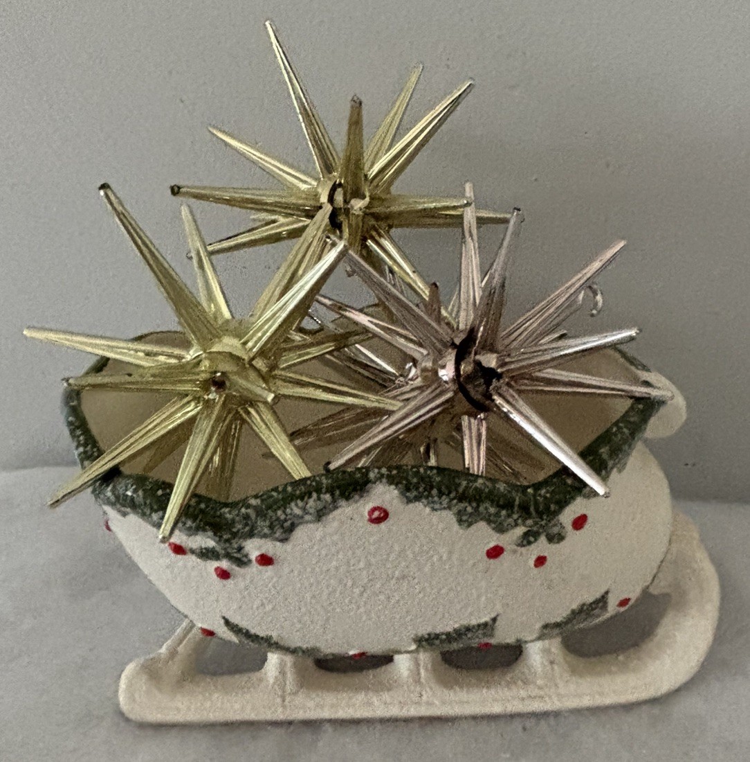 4 Bradford 1950s Atomic Starburst Sputnik Christmas Ornaments Flawed Imperfect 4 Bradford 1950s Atomic Starburst Sputnik Christmas Ornaments Flawed Imperfect