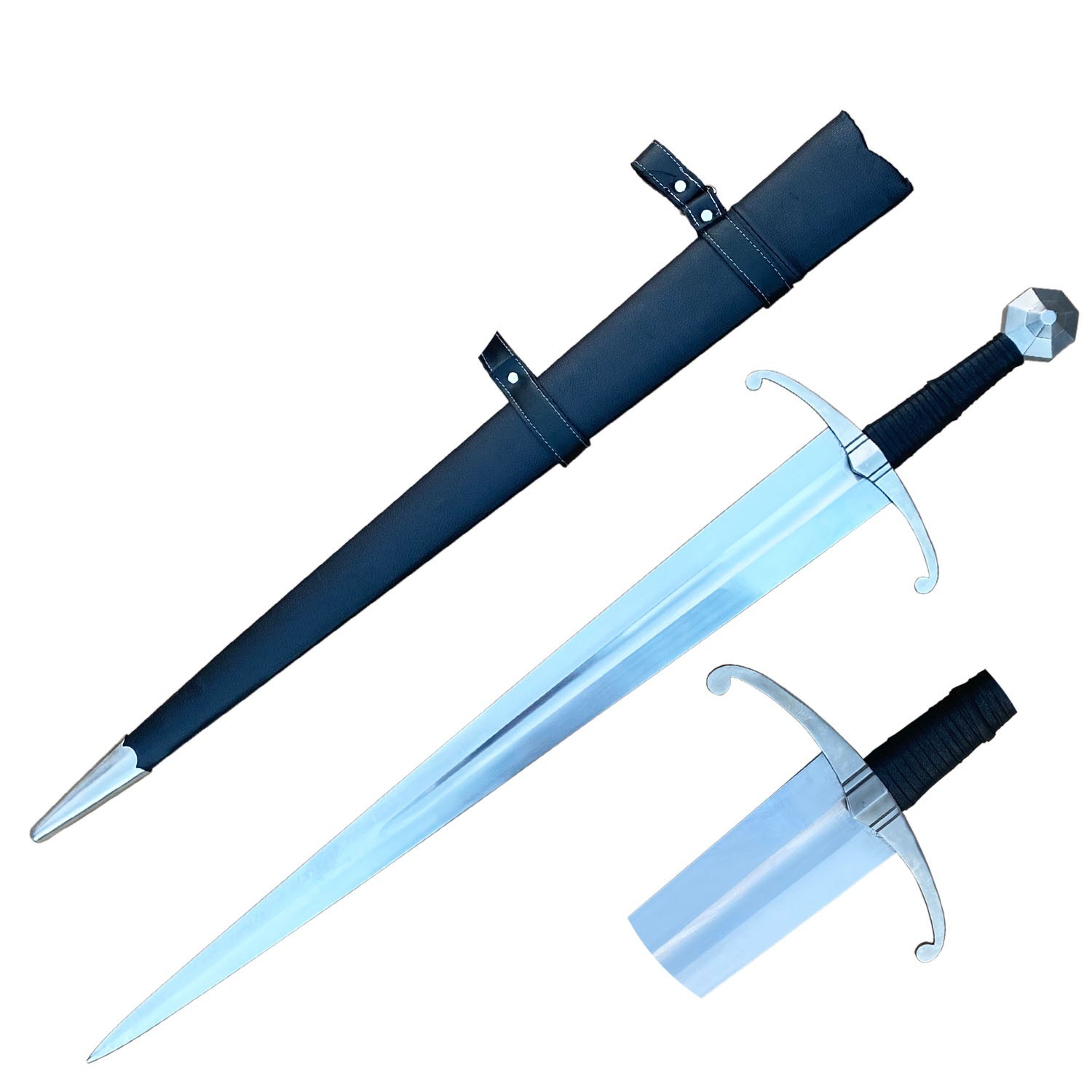 38" Medieval European Saber Replica Sword with Scabbard,Knight Broad Sword.