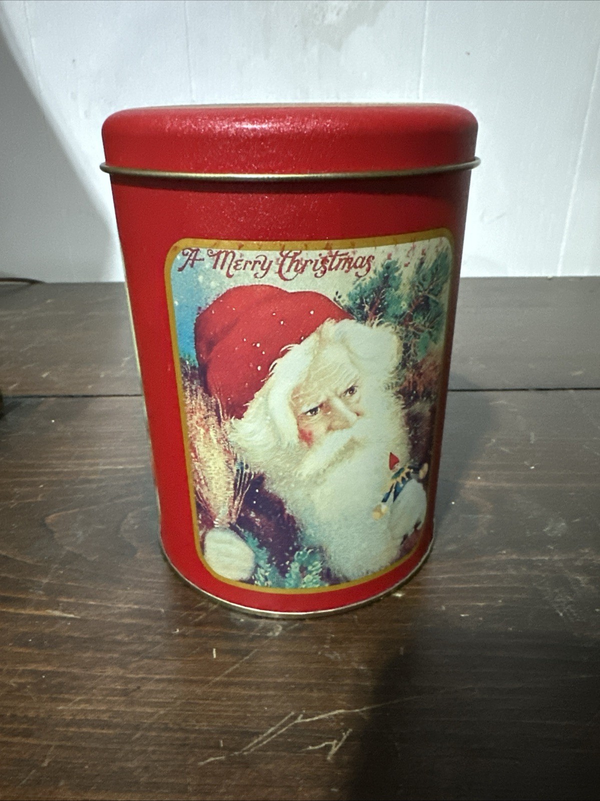 Santa Clause A Merry Christmas Tin Holiday Red Elf (H) Santa Clause A Merry Christmas Tin Holiday Red Elf (H)