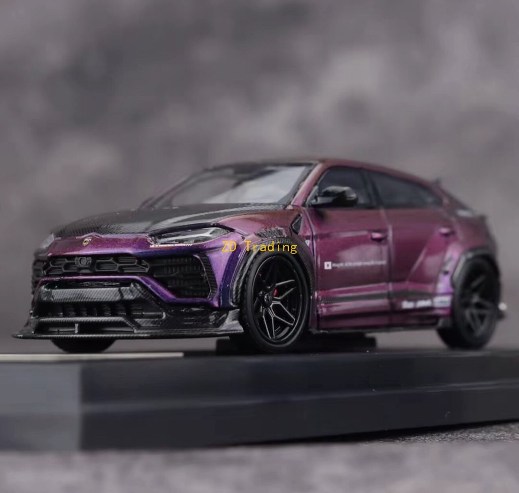 Flame 1:64 Purple Carbon URUS Widebody SUV Sports Model Diecast Metal Car
