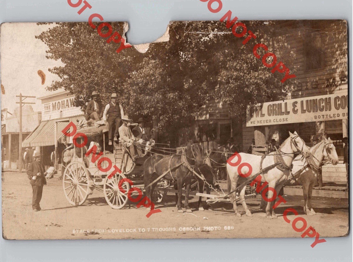 c1910 Stagecoach Stage Coach From LOVELOCK Nevada NV To 7 Troughs Osborn RPPC c1910 Stagecoach Stage Coach From LOVELOCK Nevada NV To 7 Troughs Osborn RPPC