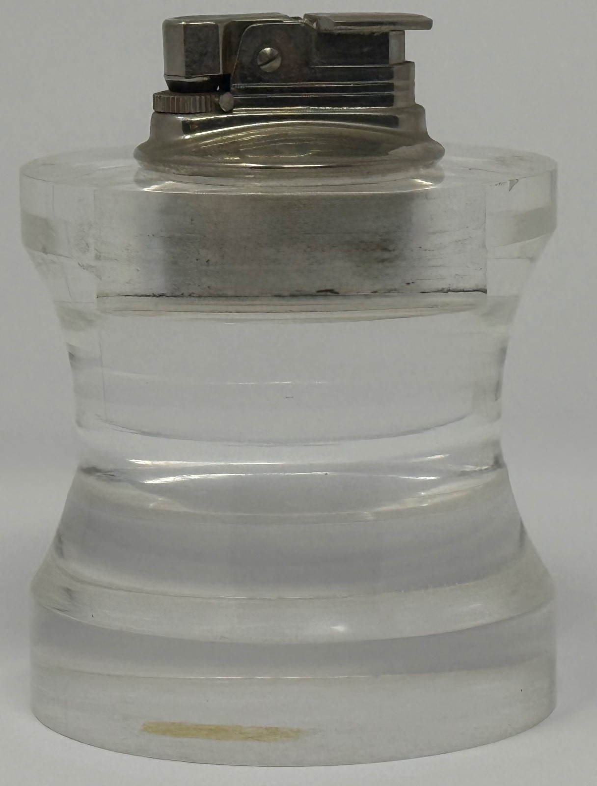 Vintage Evans Japan Clear Lucite Style Table Gas Lighter Silver Tone Untested Vintage Evans Japan Clear Lucite Style Table Gas Lighter Silver Tone Untested