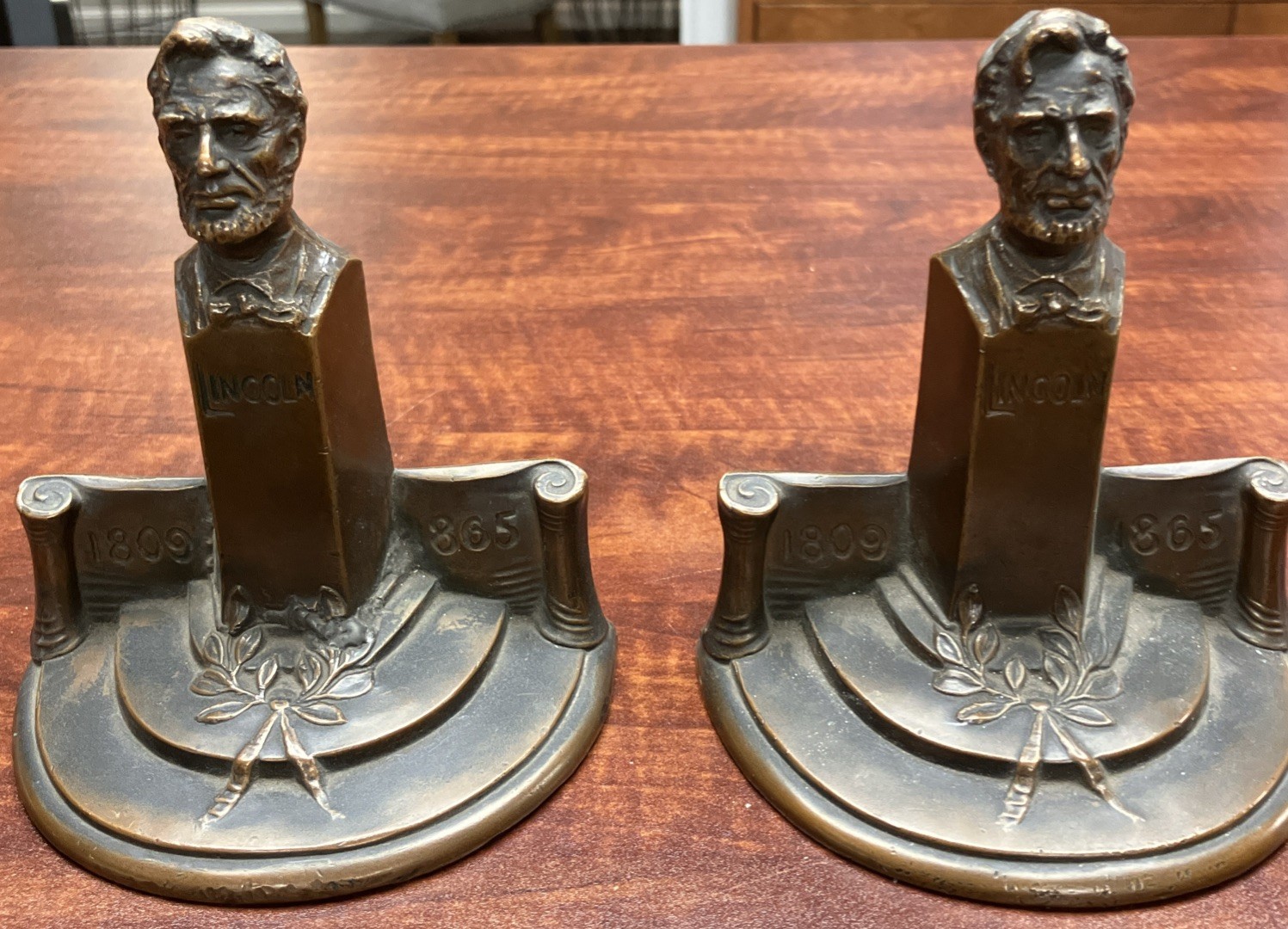 ANTIQUE W.B. WEIDLICH BROTHERS BRONZE LINCOLN MONUMENT US CIVIL WAR ART BOOKENDS ANTIQUE W.B. WEIDLICH BROTHERS BRONZE LINCOLN MONUMENT US CIVIL WAR ART BOOKENDS