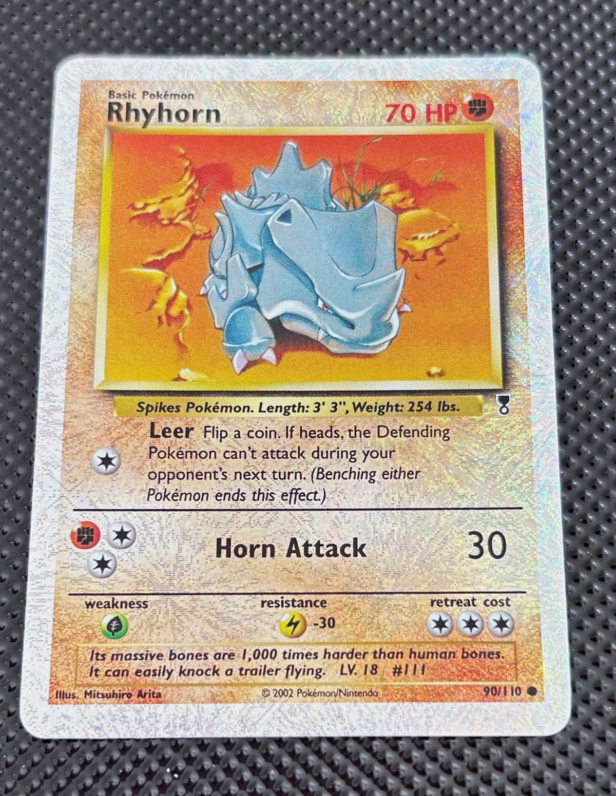 Pokémon Legendary Collection Reverse Holo Rhyhorn 90/110 2002 English Arita Pokémon Legendary Collection Reverse Holo Rhyhorn 90/110 2002 English Arita