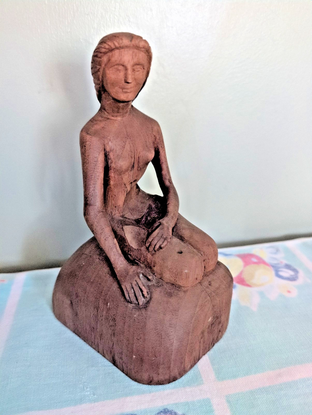 Vintage Hand Carved Copenhagen Mermaid Wood Sculpture Folk Art Figurine Erickson Vintage Hand Carved Copenhagen Mermaid Wood Sculpture Folk Art Figurine Erickson