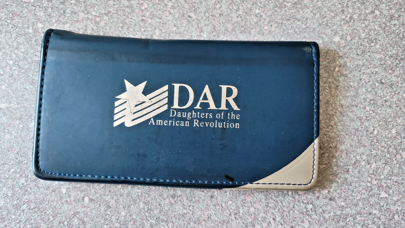 Daughters of The American Revolution Vintage Blue Checkbook Cover 6.5" X 3.5"