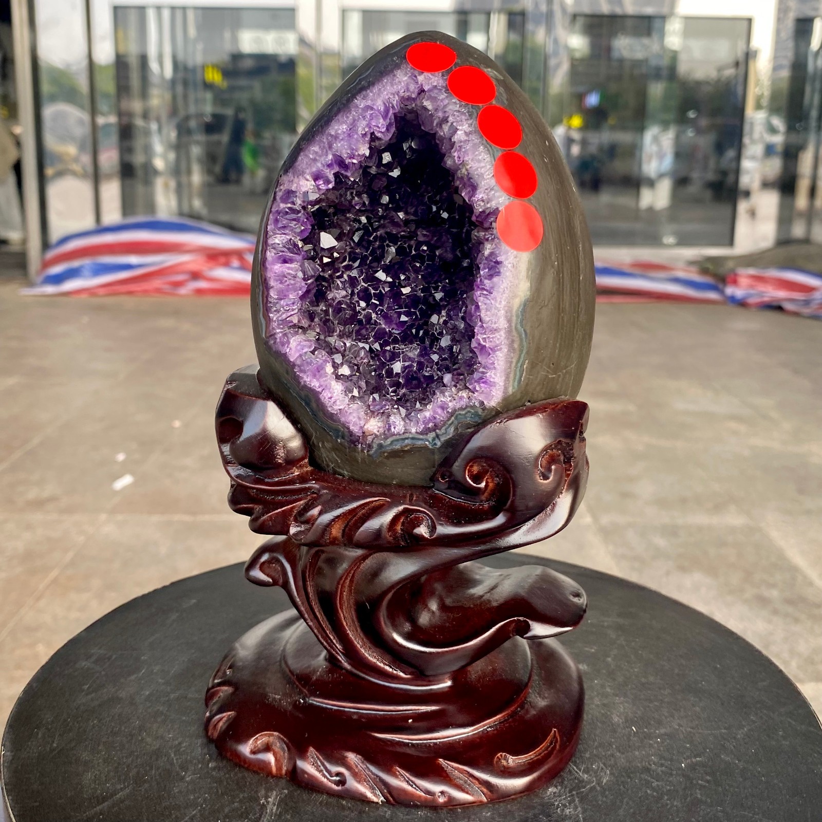 2.73LB Natural amethyst Dinosaur egg Quartz Crystal specimen healing