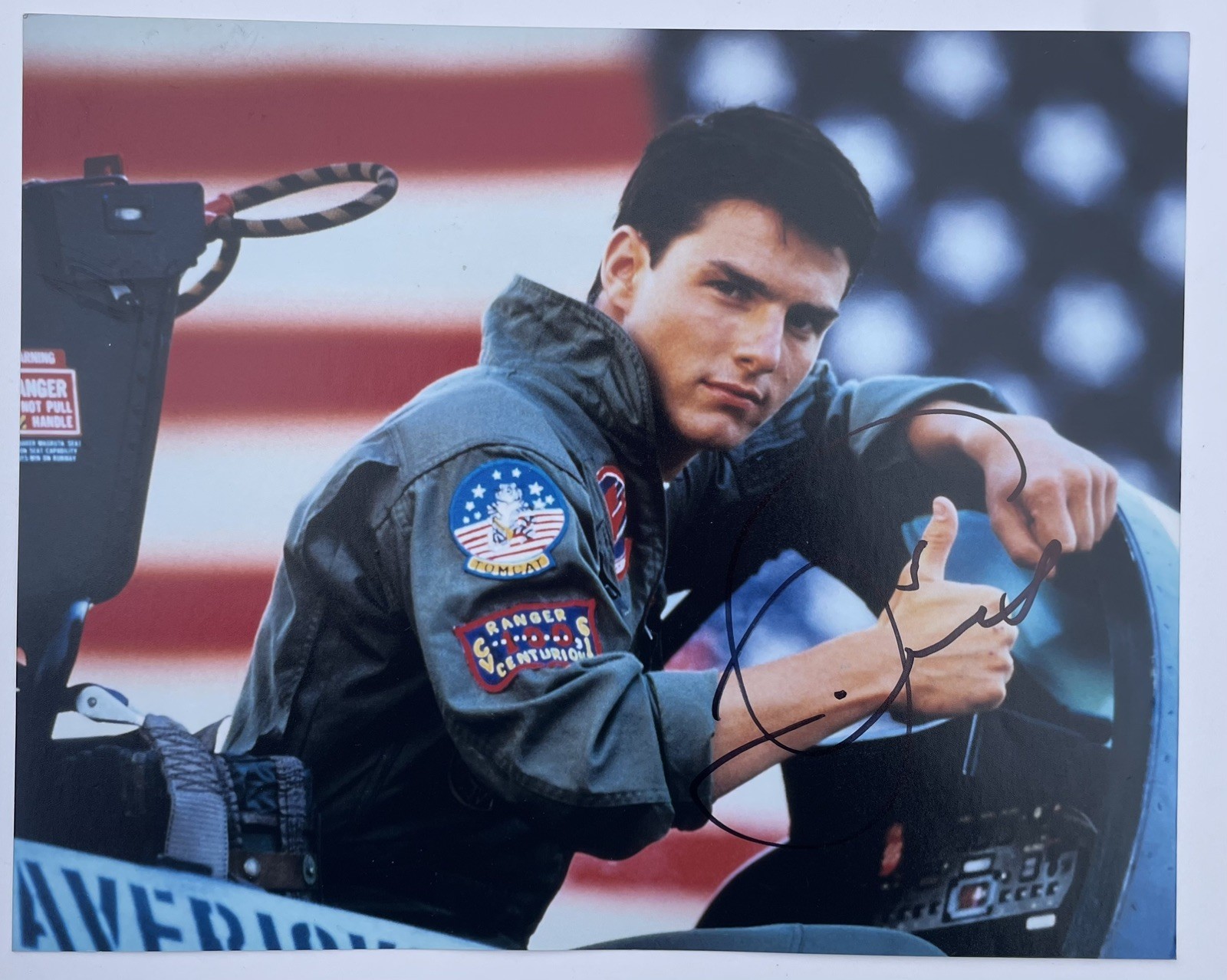 SIGNED TOM CRUISE TOP GUN 10x8 PHOTO RARE AUTHENTIC PROOF