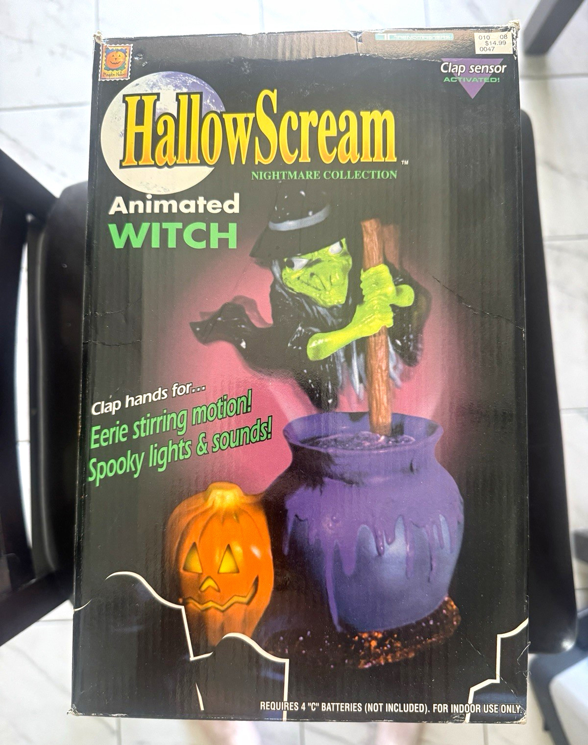 Vintage 1996 Trendmasters HallowScream Animated Witch Halloween Cauldron Prop Vintage 1996 Trendmasters HallowScream Animated Witch Halloween Cauldron Prop