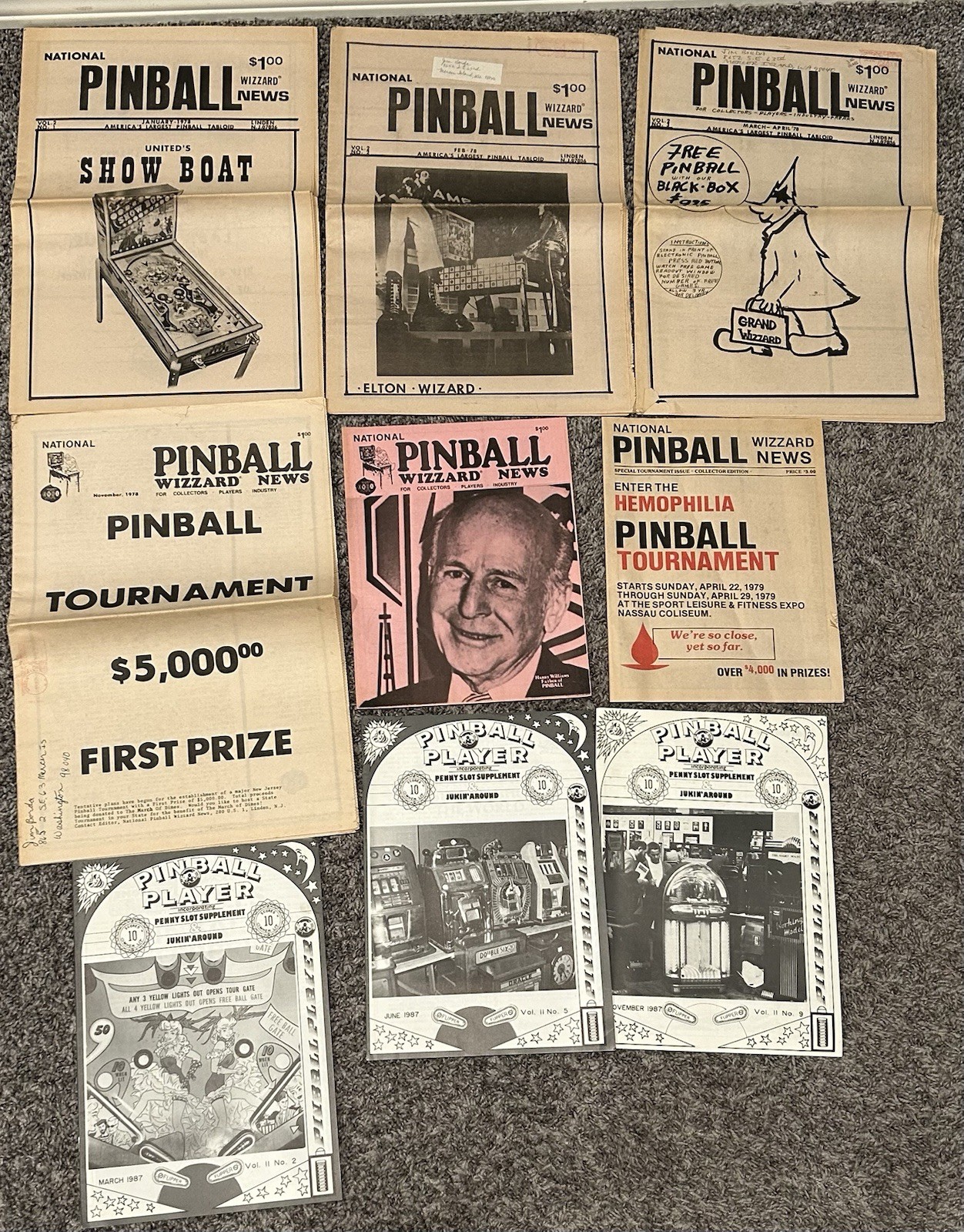 Vintage 1970's-1980's National Pinball Wizard News Newspaper Paperback Lot Of 9 Vintage 1970's-1980's National Pinball Wizard News Newspaper Paperback Lot Of 9