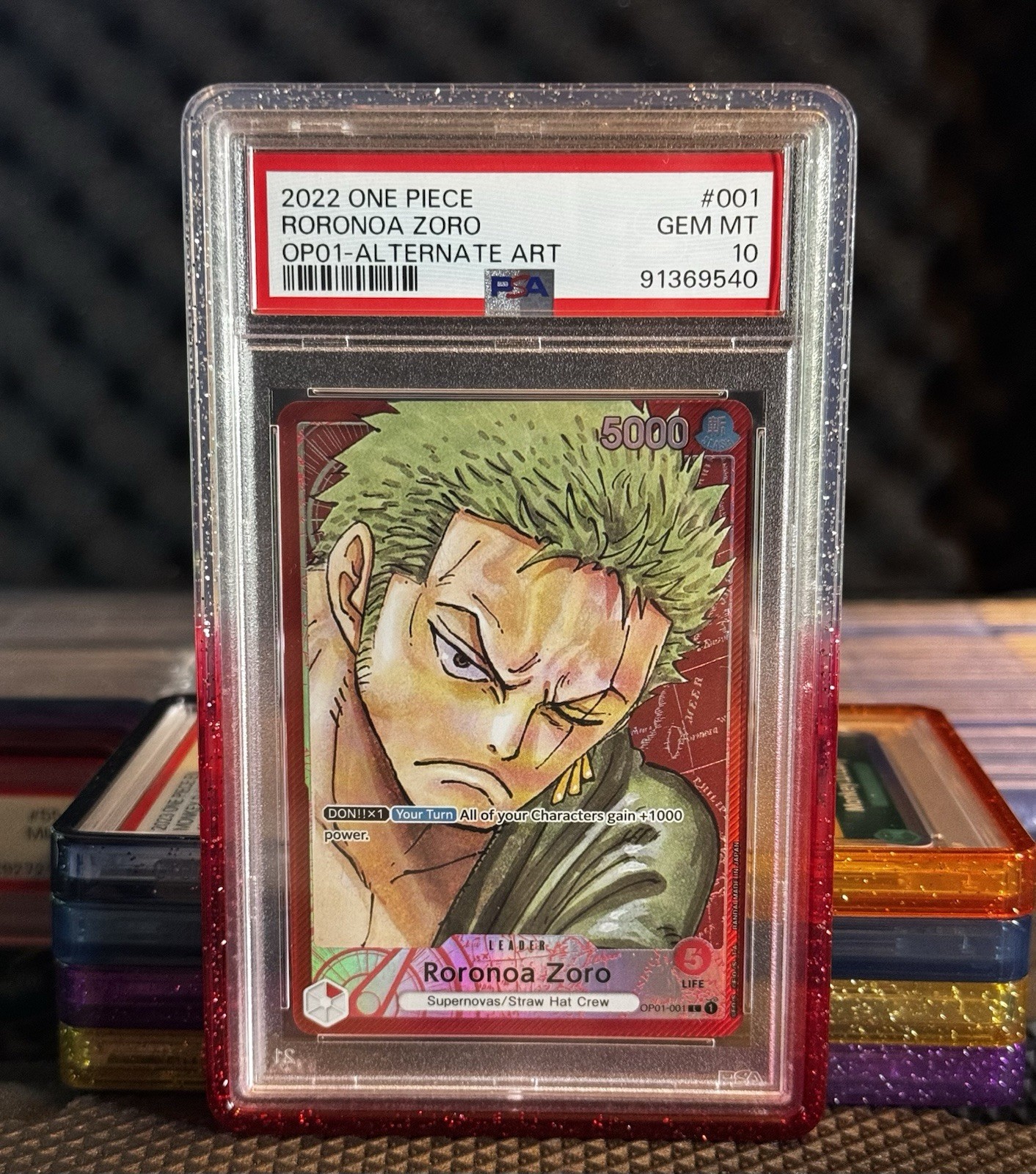 2022 ONE PIECE OP01-ROMANCE DAWN ALTERNATE ART #001 RORONOA ZORO PSA 10