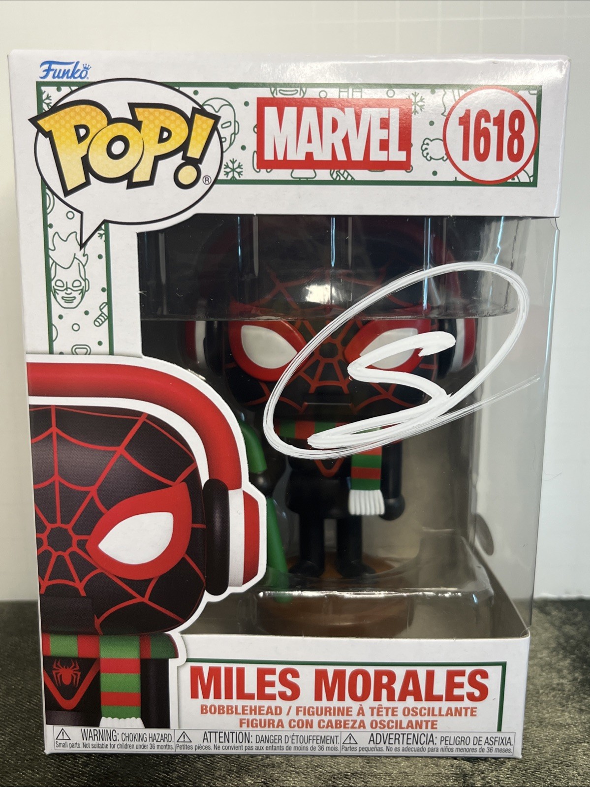 Spider-Man Shameik Moore Miles Morales Signed Funko Pop #1618 COA Spider-Man Shameik Moore Miles Morales Signed Funko Pop #1618 COA