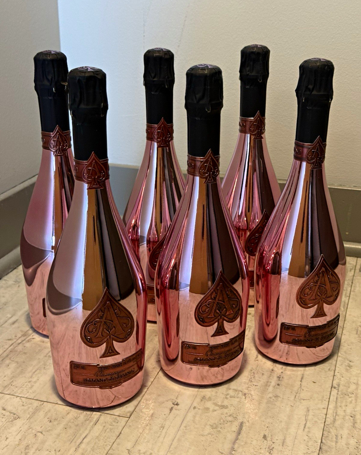 Armand de Brignac Ace Of Spades ROSE Champagne Dummy Display Bottle 6ct EMPTY Armand de Brignac Ace Of Spades ROSE Champagne Dummy Display Bottle 6ct EMPTY
