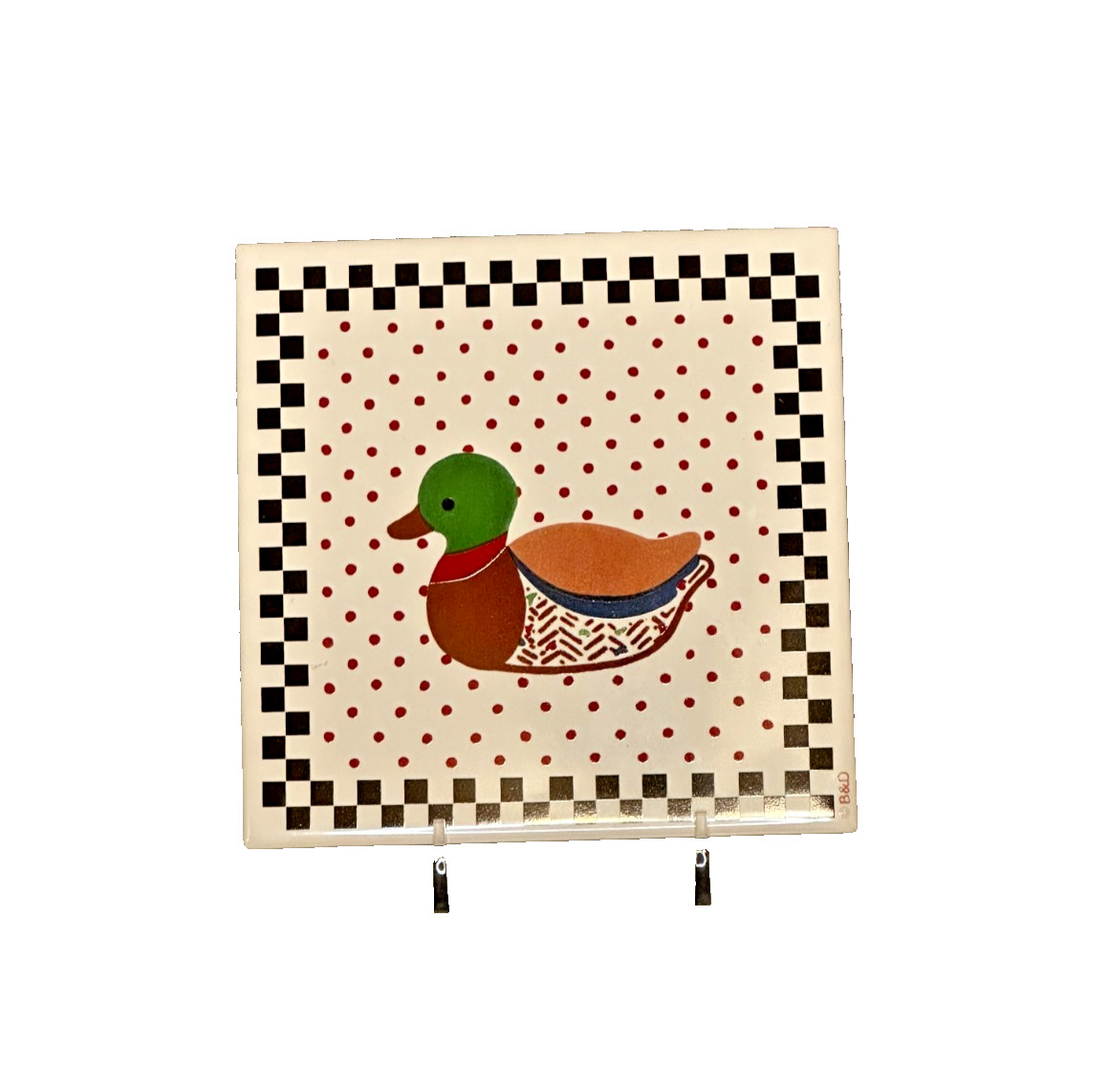RARE Signed B&D DUCK NOS 6" CERAMIC Tile Farm house Country Cottage Trivet RARE Signed B&D DUCK NOS 6" CERAMIC Tile Farm house Country Cottage Trivet