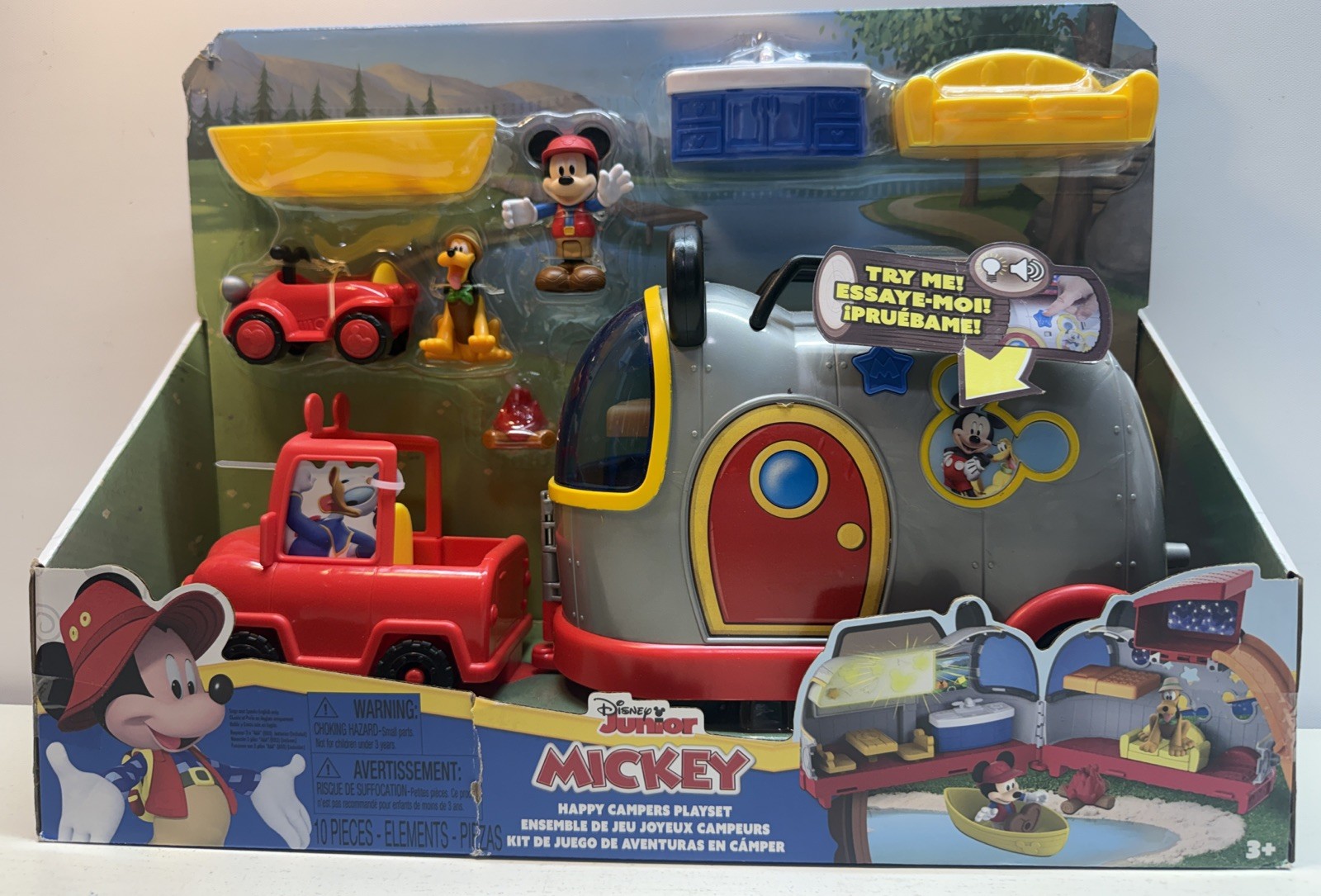 Disney Junior Mickey Happy Campers Playset Lights & Sound NEW Disney Junior Mickey Happy Campers Playset Lights & Sound NEW