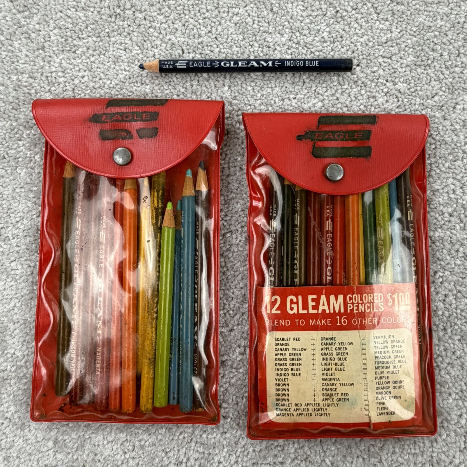 Vtg 1950s Eagle Gleam Colored Pencils Lot 25 Original Package USA Berol Prisma Vtg 1950s Eagle Gleam Colored Pencils Lot 25 Original Package USA Berol Prisma