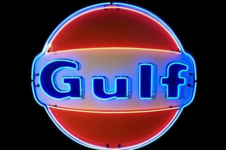 US STOCK Gulf Gasoline Vintage Neon Light Sign For Gas Station Glass Decor 24" US STOCK Gulf Gasoline Vintage Neon Light Sign For Gas Station Glass Decor 24"
