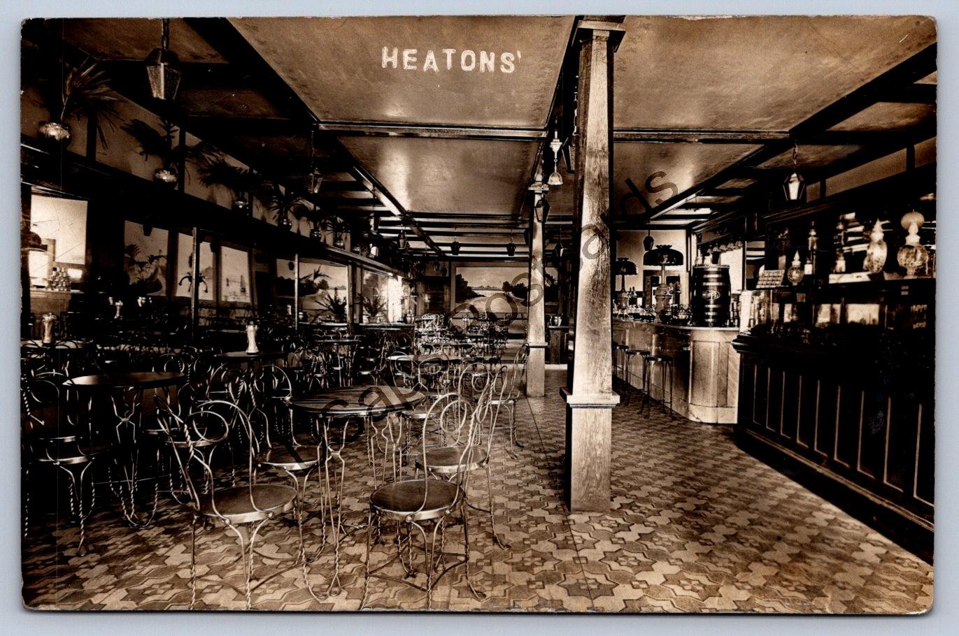 K59/ Uhrichsville Ohio RPPC Postcard c1910 Heatons Inteior Hires Root Beer 66 K59/ Uhrichsville Ohio RPPC Postcard c1910 Heatons Inteior Hires Root Beer 66